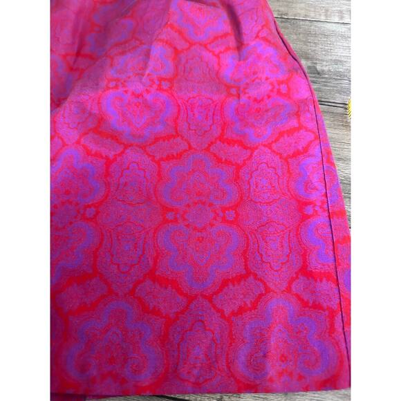 J.Crew Women's fuchsia pink Silk Blend Paisley Print Strapless Mini Dress - Picture 4 of 11
